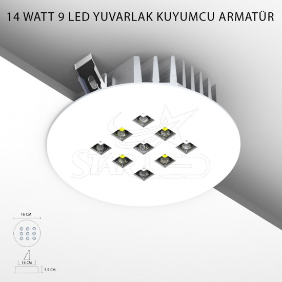 14 Watt 9 LED'li Yuvarlak Kuyumcu Vitrin Aydınlatması 14 Watt 9 LED'li Yuvarlak Kuyumcu Vitrin Aydınlatması