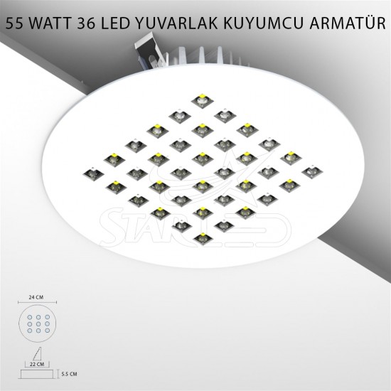 55 Watt 36 LED'li Yuvarlak Kuyumcu Vitrin Aydınlatması 55 Watt 36 LED'li Yuvarlak Kuyumcu Vitrin Aydınlatması