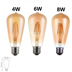 ST64 Rustik E27 Duylu LED Ampul 4W-6W-8W ST64 Rustik E27 Duylu LED Ampul 4W-6W-8W