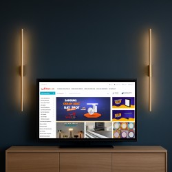 Şarjlı ve Pilli 75 Cm Gold Kasa Çubuk LED Aplik Şarjlı ve Pilli 75 Cm Gold Kasa Çubuk LED Aplik