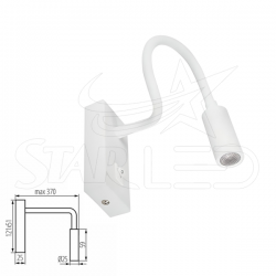 3 Watt LED Okuma Lambası 12V 24V 220V Beyaz Kasa
