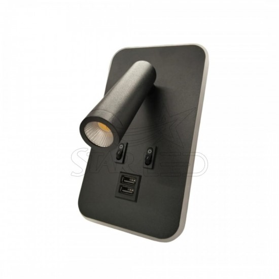 USB’li Çift LED Yatak Başı Okuma Lambası 12W 3000K – Ayarlanabilir Spotlu Aplik USB’li Çift LED Yatak Başı Okuma Lambası 12W 3000K – Ayarlanabilir Spotlu Aplik