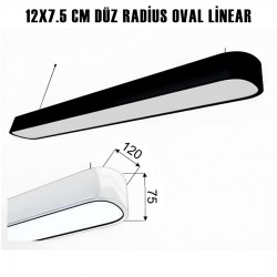18x7.5 Cm Radius Oval Köşe Sarkıt Linear