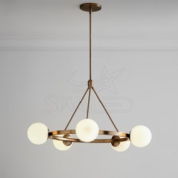 5'li Globe Pendant Sarkıt Gold/Siyah Kasa Avize