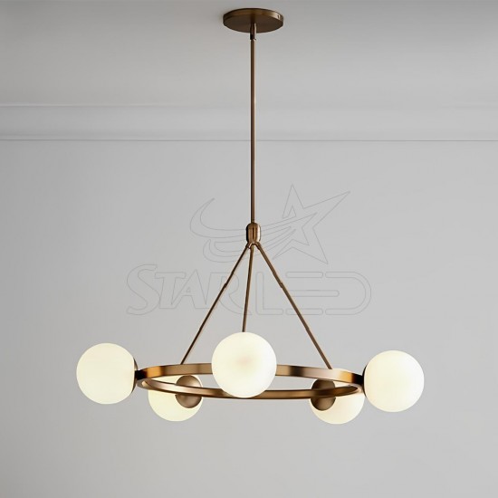 5'li Globe Pendant Sarkıt Gold/Siyah Kasa Avize