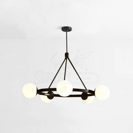 5'li Globe Pendant Sarkıt Gold/Siyah Kasa Avize