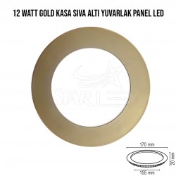 Gold Kasa 12 Watt Sıva Altı Yuvarlak Panel LED