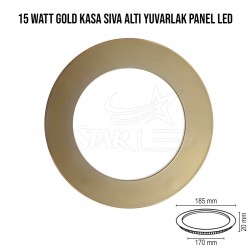 Gold Kasa 15 Watt Sıva Altı Yuvarlak Panel LED