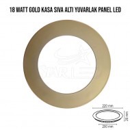 Gold Kasa 18 Watt Sıva Altı Yuvarlak Panel LED