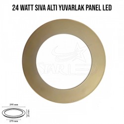Gold Kasa 24 Watt Sıva Altı Yuvarlak Panel LED