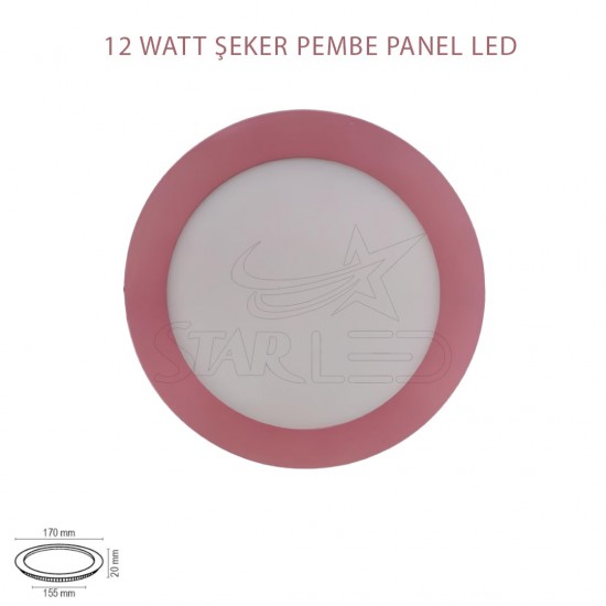 12 Watt Pembe Kasa Sıva Altı Yuvarlak Panel LED 12 Watt Pembe Kasa Sıva Altı Yuvarlak Panel LED