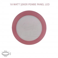 18 Watt Pembe Kasa Sıva Altı Yuvarlak Panel LED