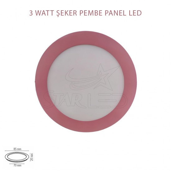 3 Watt Pembe Kasa Sıva Altı Yuvarlak Panel LED 3 Watt Pembe Kasa Sıva Altı Yuvarlak Panel LED