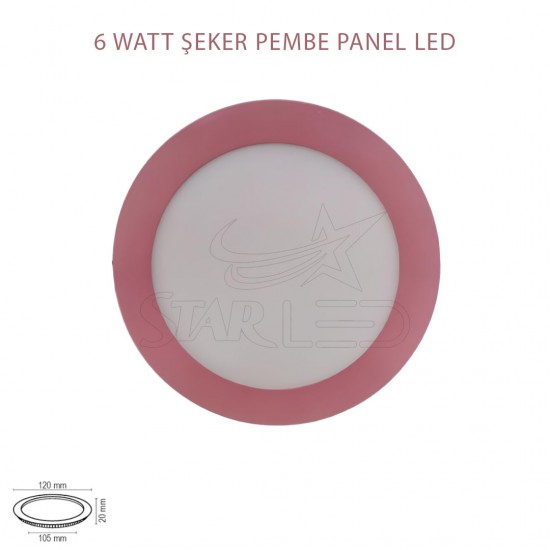6 Watt Pembe Kasa Sıva Altı Yuvarlak Panel LED 6 Watt Pembe Kasa Sıva Altı Yuvarlak Panel LED