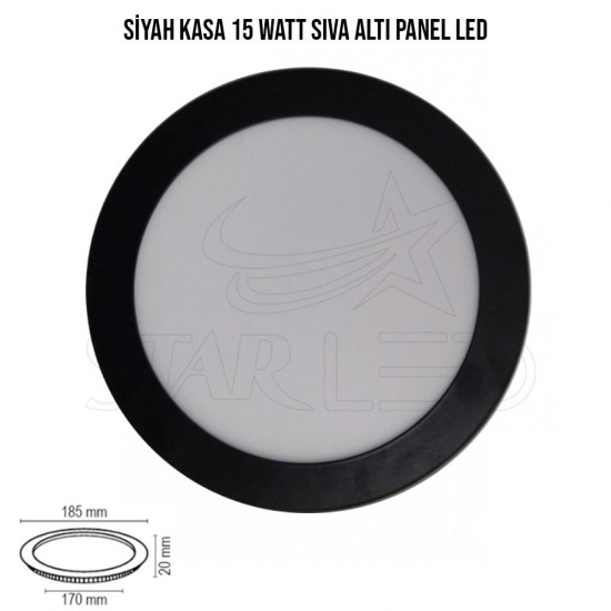 Siyah Kasa 15 Watt Sıva Altı Yuvarlak LED Panel Siyah Kasa 15 Watt Sıva Altı Yuvarlak LED Panel