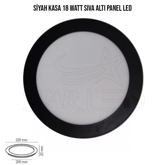 Siyah Kasa 18 Watt Sıva Altı Yuvarlak LED Panel Siyah Kasa 18 Watt Sıva Altı Yuvarlak LED Panel